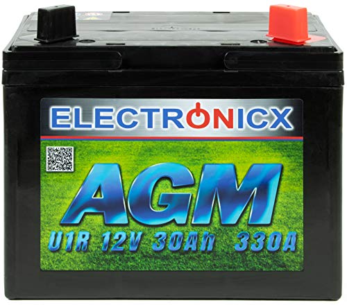 Electronicx Bateria de gel para Cortadora de Cesped 30Ah AGM Bateria de Arranque para potencia alta 12v Bateria para tractor cortacesped Bateria desbrozadora para John Deere Quads 30Ah 12V Electronicx