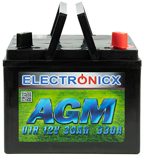 Electronicx Bateria de gel para Cortadora de Cesped 30Ah AGM Bateria de Arranque para potencia alta 12v Bateria para tractor cortacesped Bateria desbrozadora para John Deere Quads 30Ah 12V Electronicx
