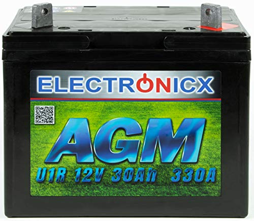 Electronicx Bateria de gel para Cortadora de Cesped 30Ah AGM Bateria de Arranque para potencia alta 12v Bateria para tractor cortacesped Bateria desbrozadora para John Deere Quads 30Ah 12V Electronicx