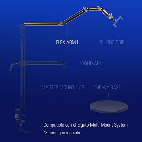 Elgato Kit de Brazos articulados para Multi Mount, cuatro tubos de acero con articulaciones de rótula, Compatible con los accesorios de Elgato Multi Mount