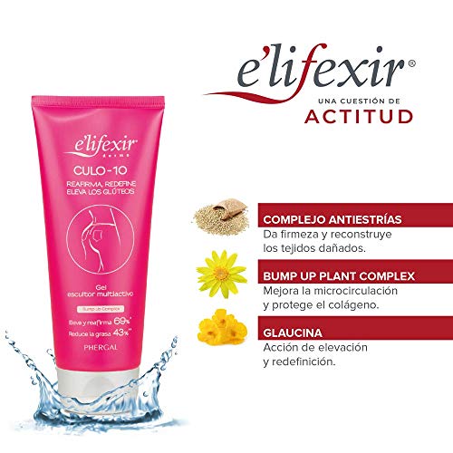 Elifexir Culo 10 - Crema Reafirmante Y Redensificante De Glúteos | Moldea, Redefine Y Eleva | Piel Más Firme, Suave Y Luminosa | Antiestrías. 200 ml