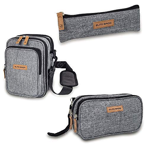 ELITE BAGS Lote de Estuche Insulin’s, Bolsa Dia’s y Bandolera Fit’s EVO, Estampado bitono, para el Transporte Plumas de insulina y Materiales para la Diabetes
