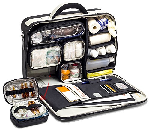 Élite Bags Mod. PRACTI´S | Maletín médico asistencia domiciliaria | Múltiples compartimentos internos | Con separadores y velcro ajustable | Azul o negro | Diseñado en España | TOP VENTAS | MATERIAL MÉDICO NO INCLUÍDO