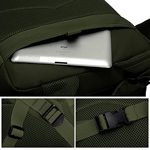 ELITEX Mochila 45L Táctica Militar Bandera España Impermeable Deportiva Caza Aire Libre Deportes Gimnasio Portatil (Verde)
