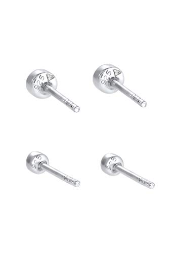 Elli Pendientes para damas set básico con cristales en plata esterlina de ley 925