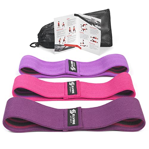 ELVIRE SPORT Bandas Elasticas Musculacion Mujer y Hombre (Set de 3) | Cintas Elasticas Fitness de Tela | Ligas para Ejercicios Gomas Yoga, Pilates, Crossfit, Sentadillas, Fisioterapia