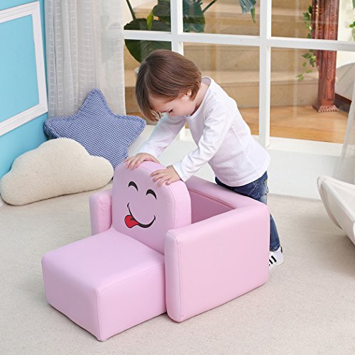 Emall Life Sillón para niños Multifuncional, Silla y Mesa para niños/Taburete con una Sonrisa Divertida para niños y niñas(Rosa)