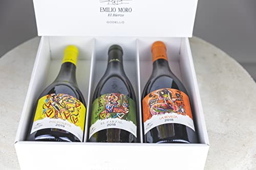 Emilio Moro - Estuche Regalo El Godello Hecho Arte, Incluye 3 Vinos, Polvorete de 75 ml, El Zarzal de 75 ml y La Revelía de 75 ml