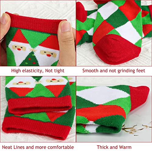 EmooqiSmartPoorer Calcetines Navideños, 8 Pares Calcetines de Algodón de Navidad Mujer Regalo Calcetines Térmicos de Navidad con Exquisita Caja de Regalo y Bolsa de Regalo