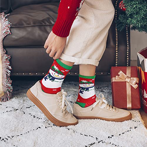 EmooqiSmartPoorer Calcetines Navideños, 8 Pares Calcetines de Algodón de Navidad Mujer Regalo Calcetines Térmicos de Navidad con Exquisita Caja de Regalo y Bolsa de Regalo