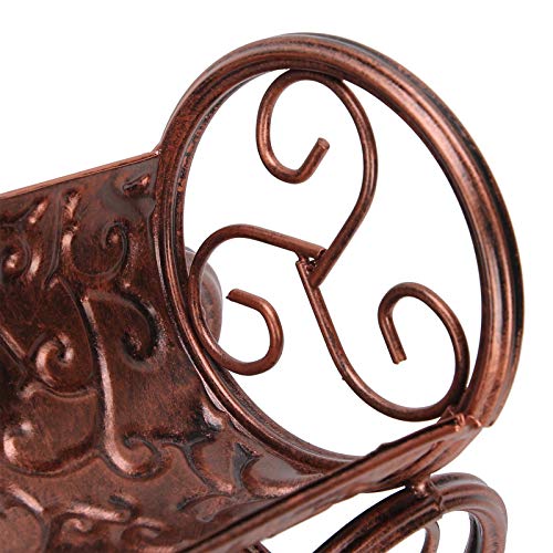 Emoshayoga Gabinete de la decoración del hogar del Estante de Botellas de la Forma del Triciclo del Tenedor del Vino para el mostrador(Bronze)