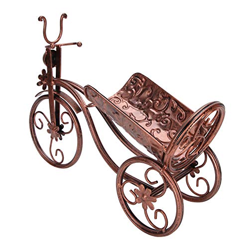 Emoshayoga Gabinete de la decoración del hogar del Estante de Botellas de la Forma del Triciclo del Tenedor del Vino para el mostrador(Bronze)