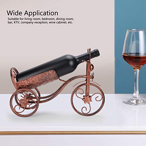 Emoshayoga Gabinete de la decoración del hogar del Estante de Botellas de la Forma del Triciclo del Tenedor del Vino para el mostrador(Bronze)