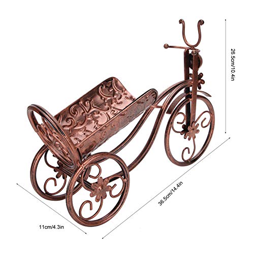 Emoshayoga Gabinete de la decoración del hogar del Estante de Botellas de la Forma del Triciclo del Tenedor del Vino para el mostrador(Bronze)