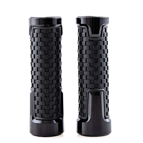 Empuñaduras Universales para Manillar de Motocicleta - Empuñaduras Antideslizantes para Motocicleta de Goma de 22 mm (7/8") 24 mm (1") para Empuñaduras de Scooter de Ciclomotor Cuádruple (Negro)