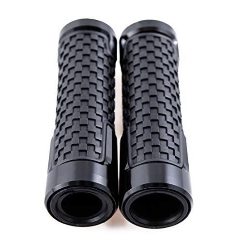 Empuñaduras Universales para Manillar de Motocicleta - Empuñaduras Antideslizantes para Motocicleta de Goma de 22 mm (7/8") 24 mm (1") para Empuñaduras de Scooter de Ciclomotor Cuádruple (Negro)