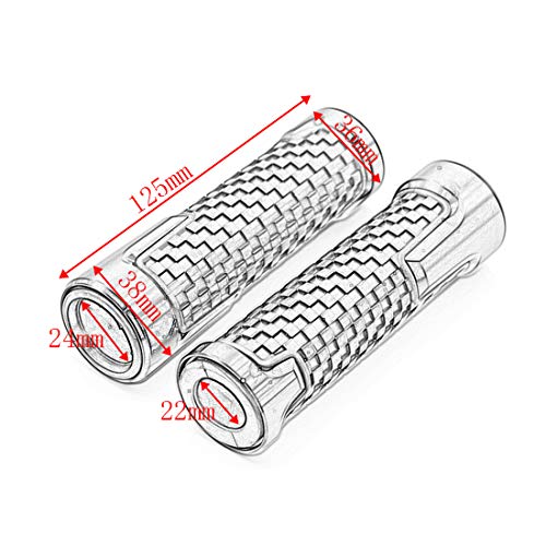 Empuñaduras Universales para Manillar de Motocicleta - Empuñaduras Antideslizantes para Motocicleta de Goma de 22 mm (7/8") 24 mm (1") para Empuñaduras de Scooter de Ciclomotor Cuádruple (Negro)