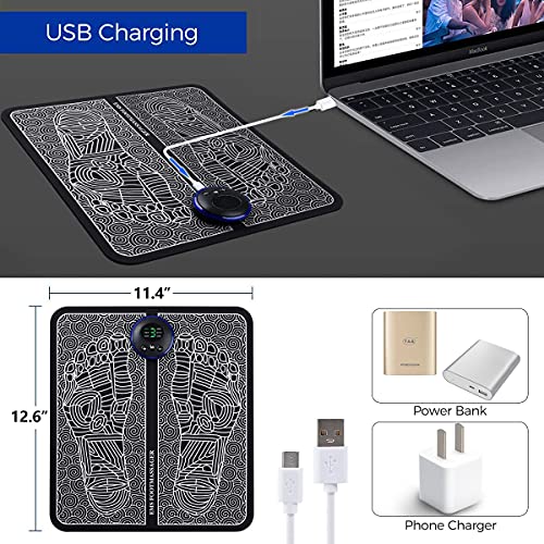 EMS Másájeador Eléctrico del Pies, Masaje del Pies para del músculo, Carga USB Muscular Másájeador Portátil Plegable para Piernas, USB portátil recargable, Uso en la Oficina,Casa etc