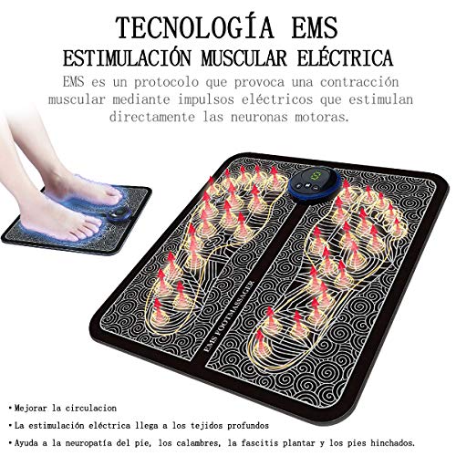 EMS Másájeador Eléctrico del Pies, Masaje del Pies para del músculo, Carga USB Muscular Másájeador Portátil Plegable para Piernas, USB portátil recargable, Uso en la Oficina,Casa etc