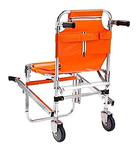 EMS Stair Chairn - Marco liviano y Plegable ， Aluminio Silla de Escalera elevadora Ligera Ambulancia Bombero Riel de evacuación Escalera Escalera Ligera Silla de Ruedas para Subir