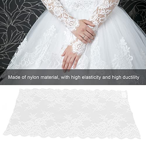 Encaje Artesanal, Decoración de Alta Elasticidad Accesorios de Moda Anchos Encaje para Zapatos para Sombreros para Ropa(blanco)