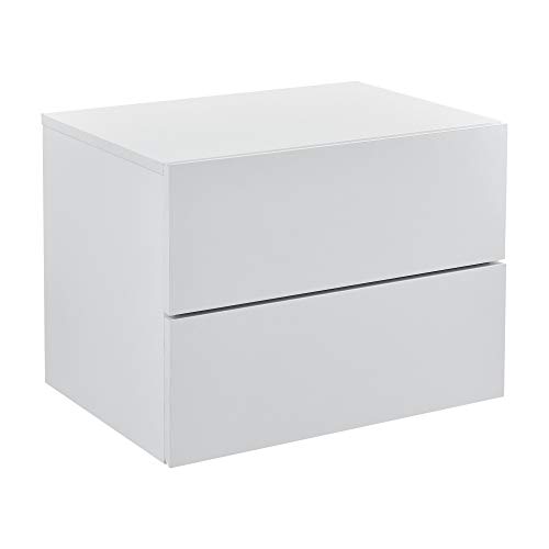 [en.casa] Estante con 2 cajones para Pared 40 x 29 x 30 cm Balda Flotante Mesita de Noche Armario para Pared Compartimentos Cajonera Blanco