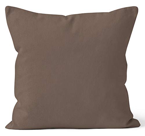 Encasa Homes Fundas de Cojines 2 Piezas (60 x 60 cm) - Gris Pardo - Lona de algodón teñida Forma sólida, Decorativa, Grande y Colorida, Lavable Funda Almohada para Sala de Estar, Dormitorio