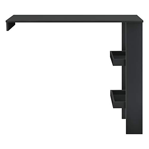 [en.casa] Mesa de Bar Sölvesborg Mesa de Bistro Elegante 120 x 45 x 106 cm Mesa Alta de Cocina con 2 Estantes Integrados Negro