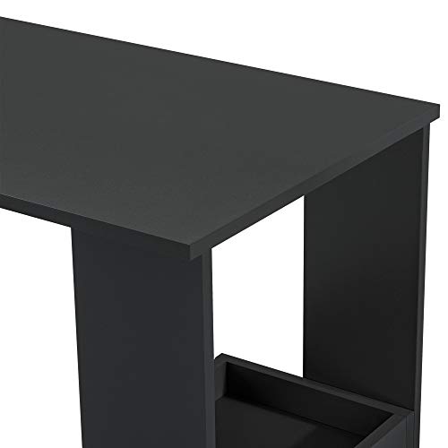 [en.casa] Mesa de Bar Sölvesborg Mesa de Bistro Elegante 120 x 45 x 106 cm Mesa Alta de Cocina con 2 Estantes Integrados Negro