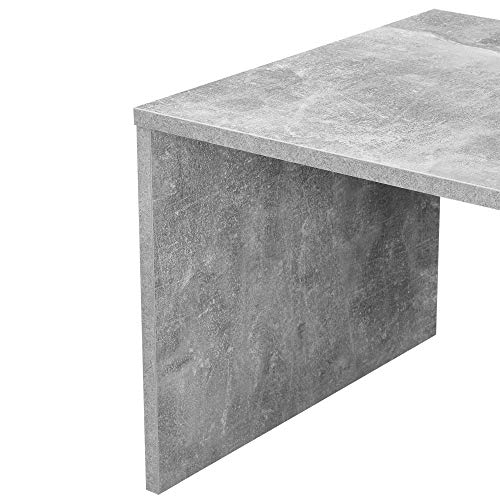 [en.casa] Mesa de Centro Bollnäs 90 x 45 x 35 cm con Compartimento Lateral Mesa de Salón Auxiliar Mesa Baja Mesa de Café o Té Efecto hormigón Compartimento Negro
