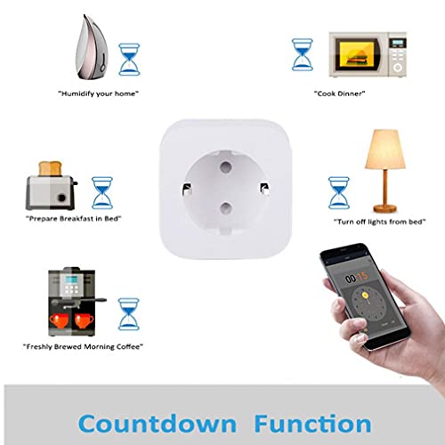 Enchufe inteligente, mini socket WiFi, temporizador y horario, control remoto inalámbrico, sin hub requerido, toma de enchufe inteligente inalámbrica 16A