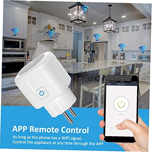 Enchufe inteligente, mini socket WiFi, temporizador y horario, control remoto inalámbrico, sin hub requerido, toma de enchufe inteligente inalámbrica 16A