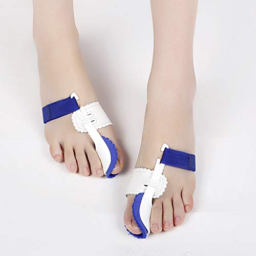 Enderezadora práctica de férulas Hallux Valgus Pro Tirantes Corrección del dedo pulgar Noche Corrector ortopédico para huesos grandes Herramienta BCVBFGCXVB (blanco y azul）