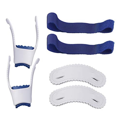 Enderezadora práctica de férulas Hallux Valgus Pro Tirantes Corrección del dedo pulgar Noche Corrector ortopédico para huesos grandes Herramienta BCVBFGCXVB (blanco y azul）