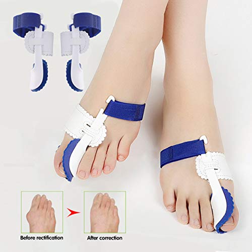 Enderezadora práctica de férulas Hallux Valgus Pro Tirantes Corrección del dedo pulgar Noche Corrector ortopédico para huesos grandes Herramienta BCVBFGCXVB (blanco y azul）