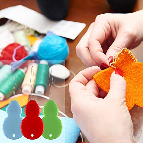 Enhebradores de Agujas,50 Pack Needle Threaders de Plástico con Forma de Calabaza de Alambre de Latón para Coser a Mano Bordado de Hilo y Punto de Cruz Colores Surtidos