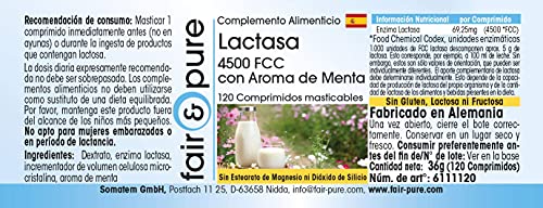 Enzima Lactasa 4500 FCC - Altamente dosificada - 120 Comprimidos masticables