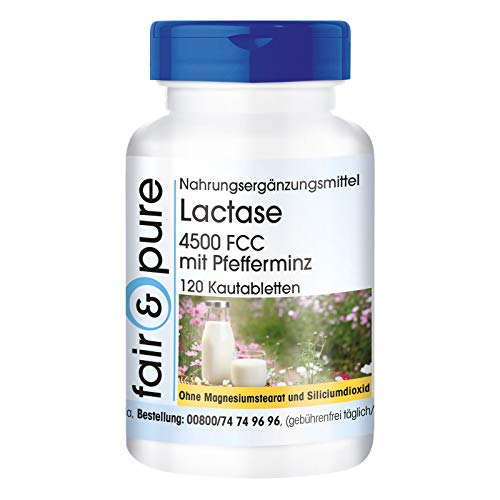 Enzima Lactasa 4500 FCC - Altamente dosificada - 120 Comprimidos masticables