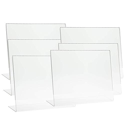 e!Orion Juego de 6 Soporte de sobremesa DE 10x15 cm, Portafotos de plástico Transparente, Idea para Hogar, Oficina, Bar y Restaurante (Horizontal)