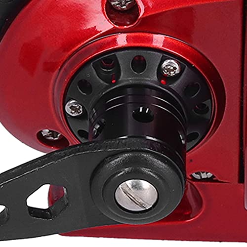 Eosnow Bobina de Pesca, fácil de Instalar Las perillas Planas de Rueda de Pesca Pueden Girar de Manera Flexible Brazo basculante de Metal Oxidado de Aluminio aeroespacial para Pescar