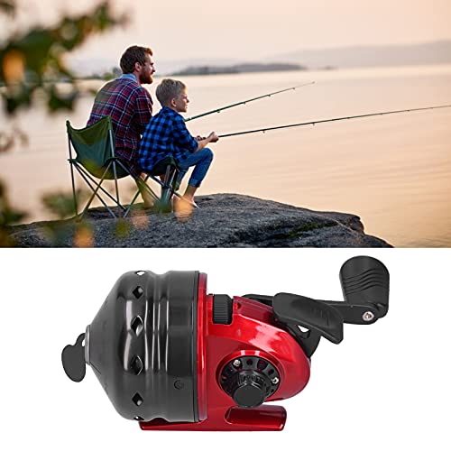 Eosnow Bobina de Pesca, fácil de Instalar Las perillas Planas de Rueda de Pesca Pueden Girar de Manera Flexible Brazo basculante de Metal Oxidado de Aluminio aeroespacial para Pescar