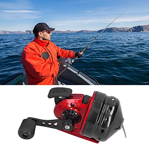 Eosnow Bobina de Pesca, fácil de Instalar Las perillas Planas de Rueda de Pesca Pueden Girar de Manera Flexible Brazo basculante de Metal Oxidado de Aluminio aeroespacial para Pescar