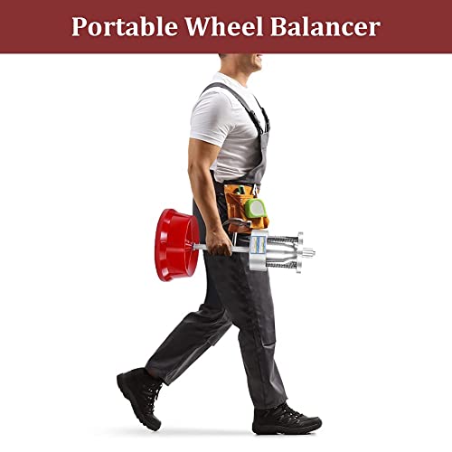 Equilibrador de Ruedas Equilibrador Helices Portátile para la Mayoría de Los Coches y Camiones Ligeros Plata y Rojo
