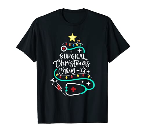 Equipo quirúrgico de Navidad Médico Enfermera Quirúrgica Med Surg Tech Camiseta