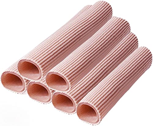 Ergofoot - Manguitos tubulares cerrados y abiertos para dedos de los pies, 6 piezas, protectores para evitar rozaduras, callos, juanetes, ampollas etc.