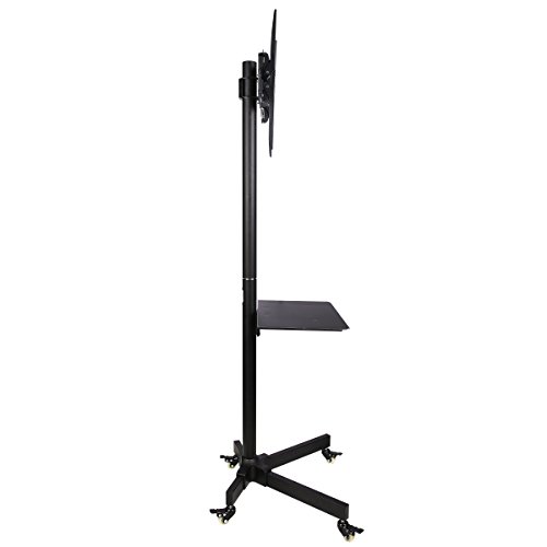 Ergosolid Soporte con Ruedas Ajustable Universal para TV LCD LED, 32"- 55" (81 a 140 cm de diagonal), Inclinación, Negro con VESA máx. 400 x 400 mm, hasta 25 kg