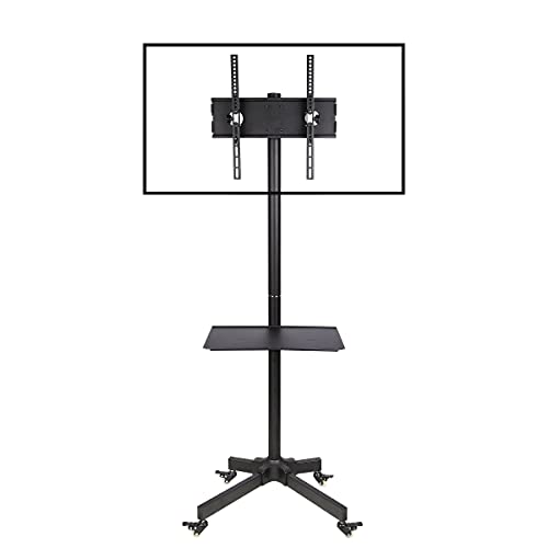 Ergosolid Soporte con Ruedas Ajustable Universal para TV LCD LED, 32"- 55" (81 a 140 cm de diagonal), Inclinación, Negro con VESA máx. 400 x 400 mm, hasta 25 kg