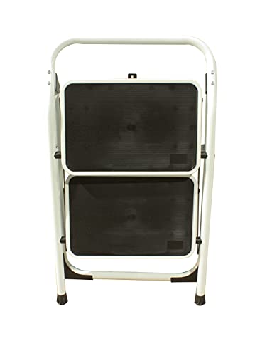 Escalera 2 peldaños Extra Anchos, Taburete Plegable, peldaños y Patas Antideslizantes