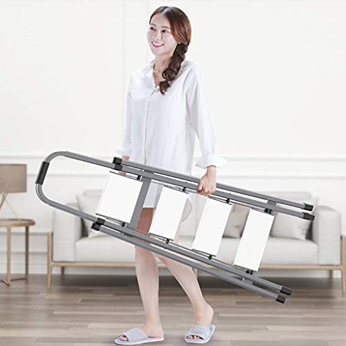 Escalera Escalera De Aleación De Aluminio Escalera De Espiga Plegable Para El Hogar Espesor Escaleras Multifuncionales Para Interiores Escalera De Tres Pasos Escalera Mecánica Pequeña (Color: Grey, S
