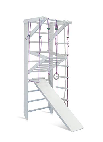 Escalera Sueca Barras de Pared Sport-3-240-Blanco, Gimnasia de los niños en casa, Complejo Deportivo de Gimnasia
